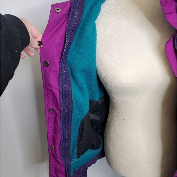 VINTAGE 90s jacket Columbia Bugaboo 2 in 1 teal and purple winter ski L - Picture 5 of 9